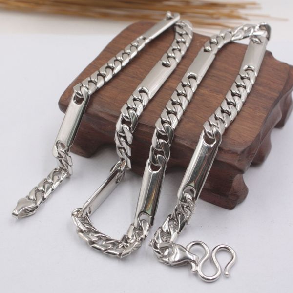 sterling s925 silver luck special curb chain necklace 24"l 8mmw 88.5g